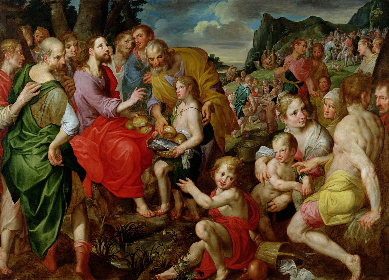Matingen av de fem tusen av Ambrosius the Elder Francken or Franck