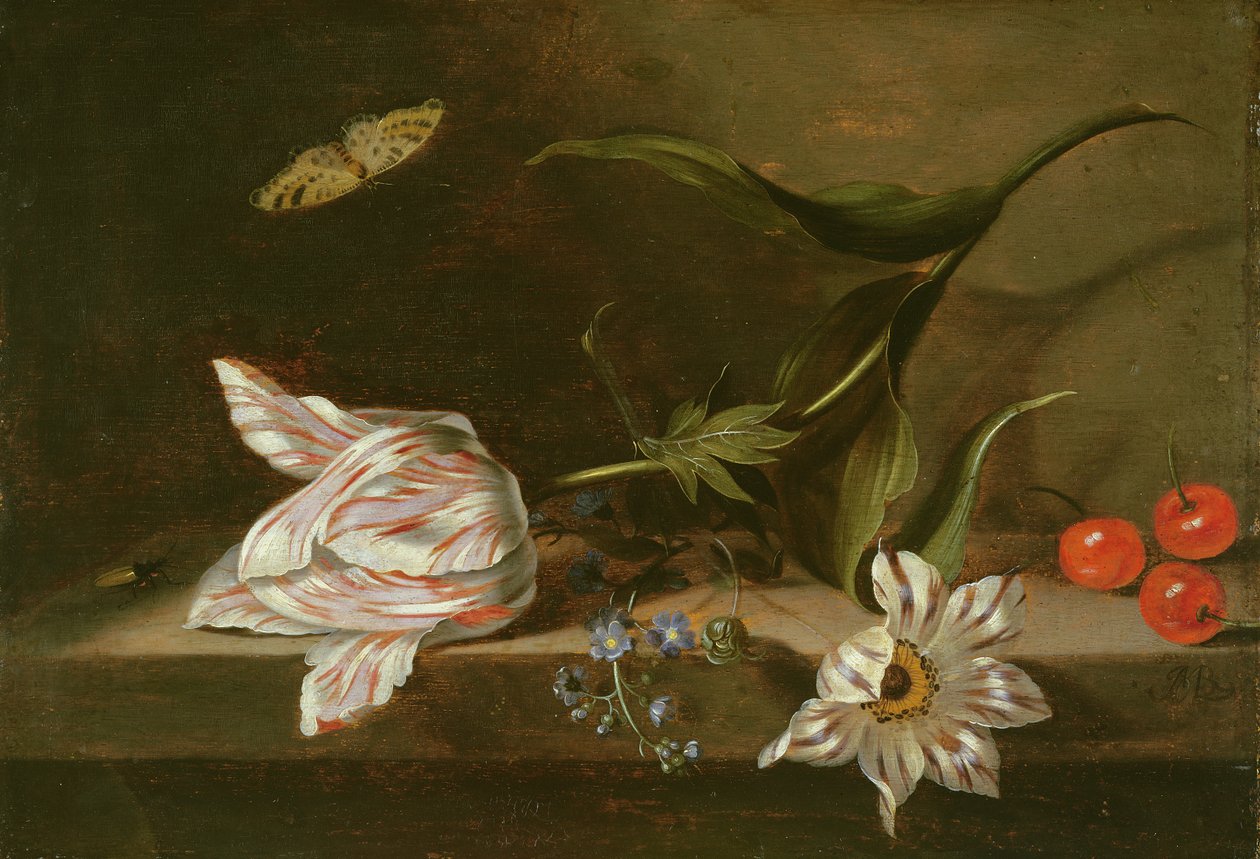 Blomsterdekorasjon av Ambrosius the Younger Bosschaert