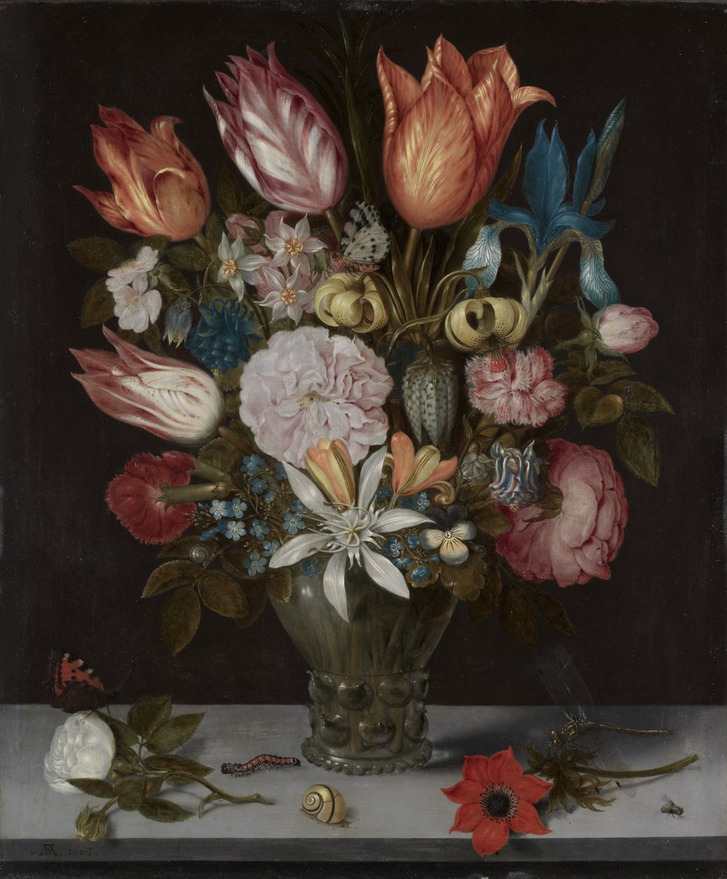 Blomster i et glass, 1606 av Ambrosius the Elder Bosschaert