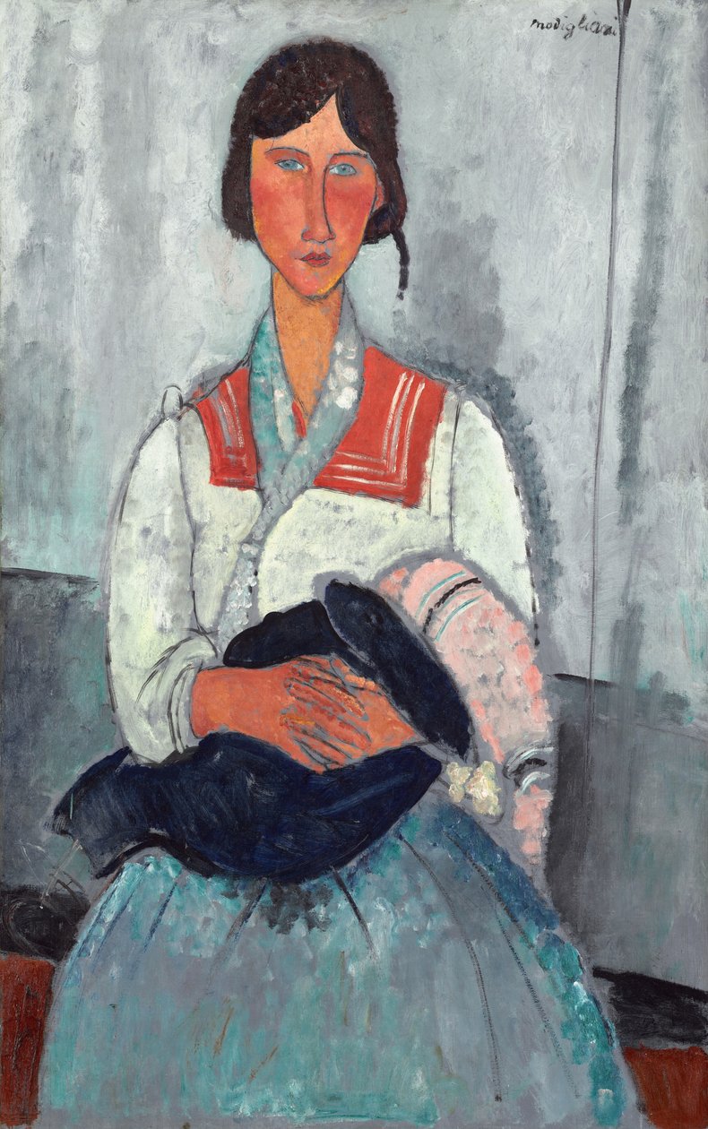 Sigøynerkvinne med baby av Amedeo Modigliani