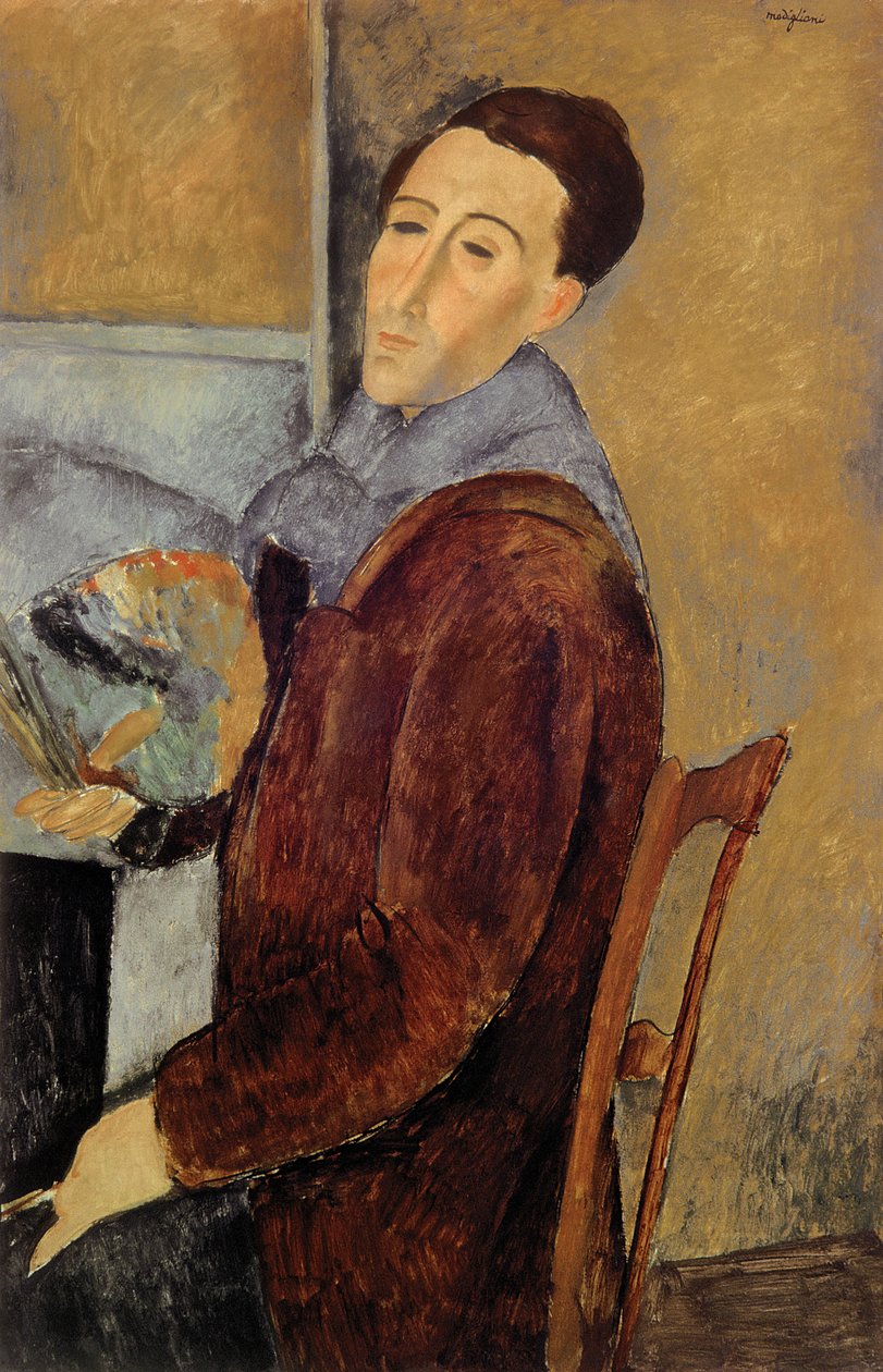 Selvportrett, 1919 av Amedeo Modigliani