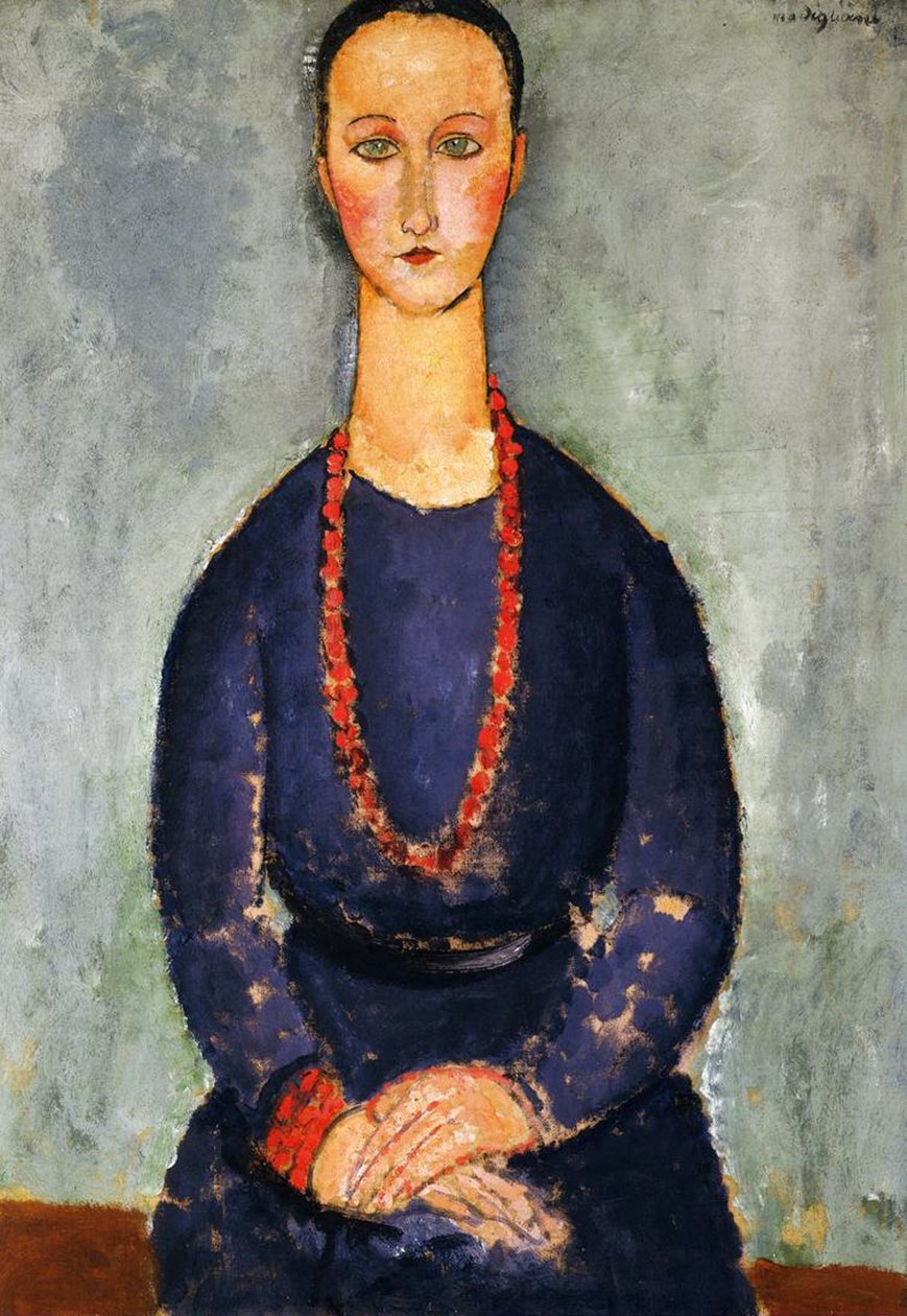 Det røde halskjedet, 1918 av Amedeo Modigliani