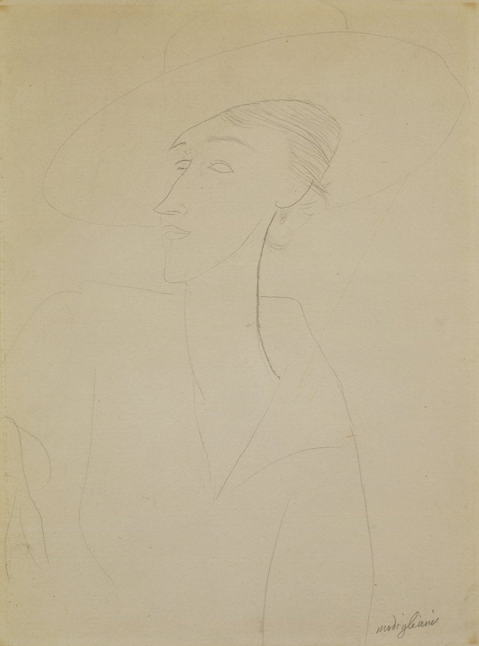 Uten tittel (Portrett av Madame Zborowska) av Amedeo Modigliani