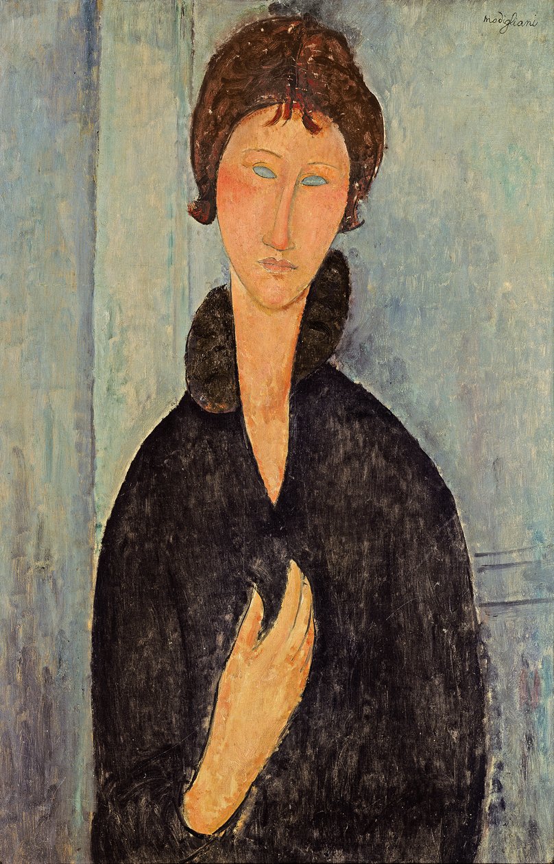 Kvinne med blå øyne, ca. 1918 av Amedeo Modigliani