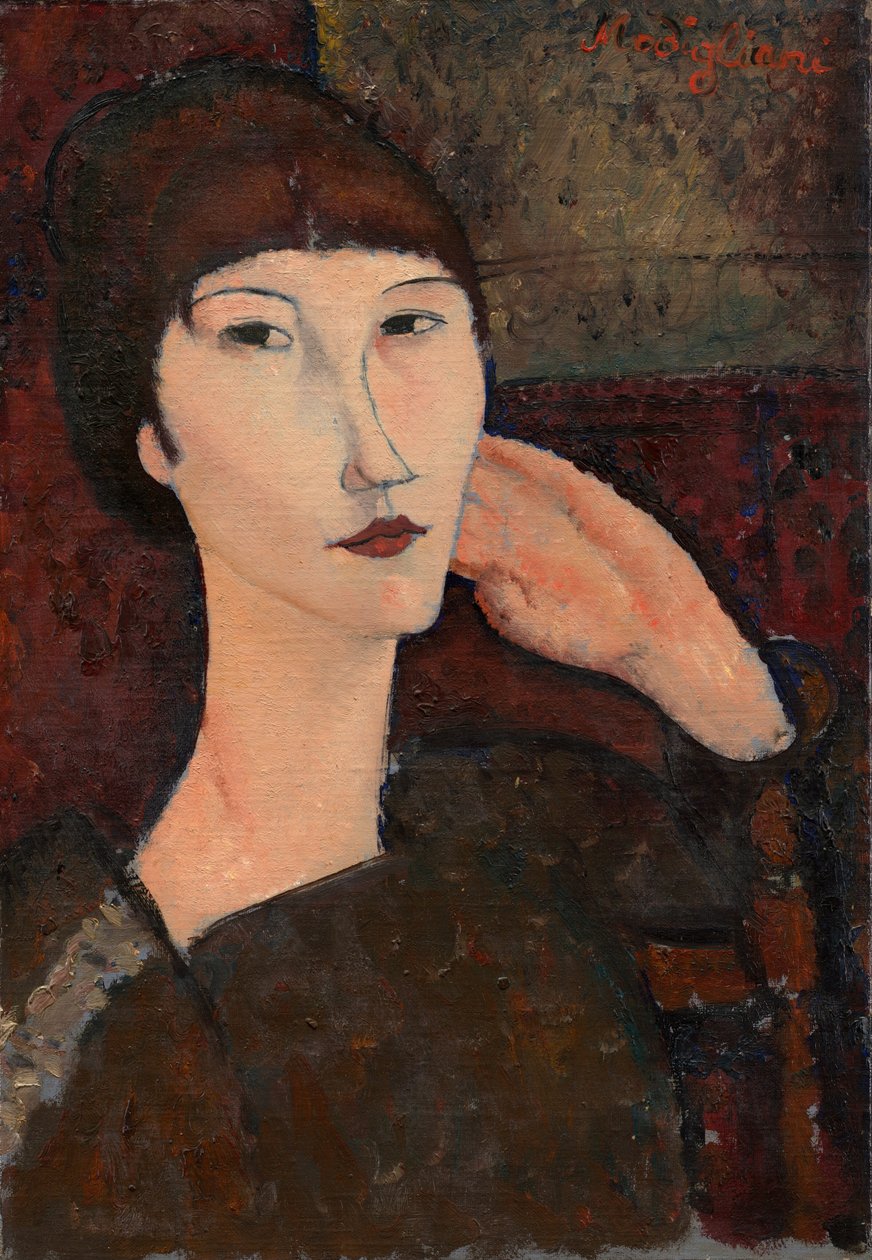 Adrienne (kvinne med smell) av Amedeo Modigliani