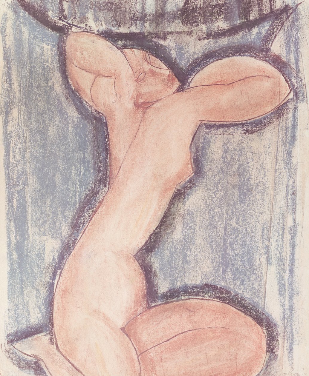 Caryatid (pastell på papir) av Amedeo Modigliani