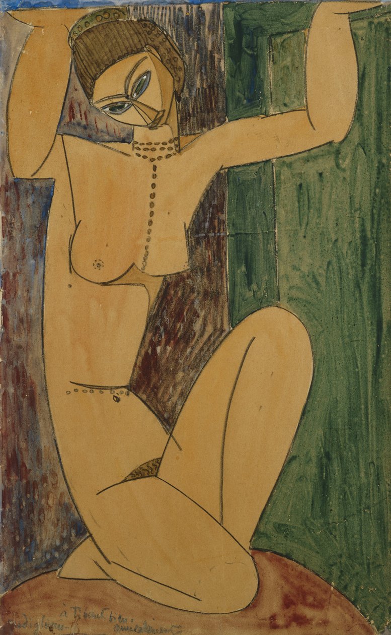 karyatid; Cariatide, 1913 av Amedeo Modigliani