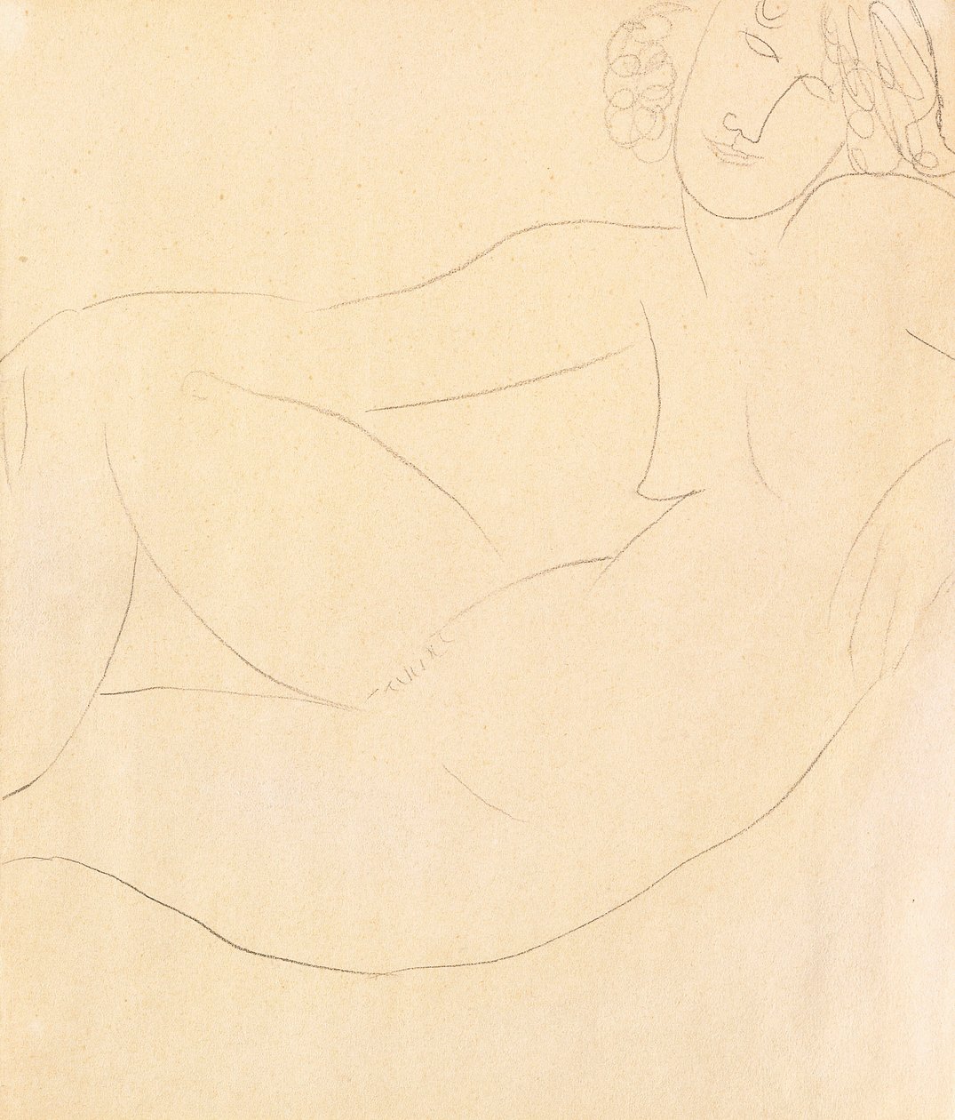 Naken kvinne lener seg, 1918 av Amedeo Modigliani