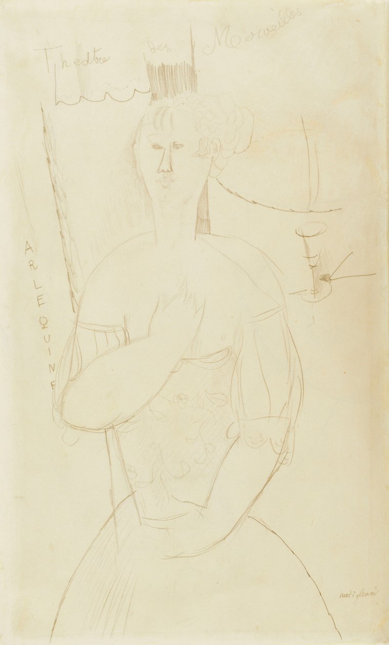 Harlekin, ca. 1915 av Amedeo Modigliani
