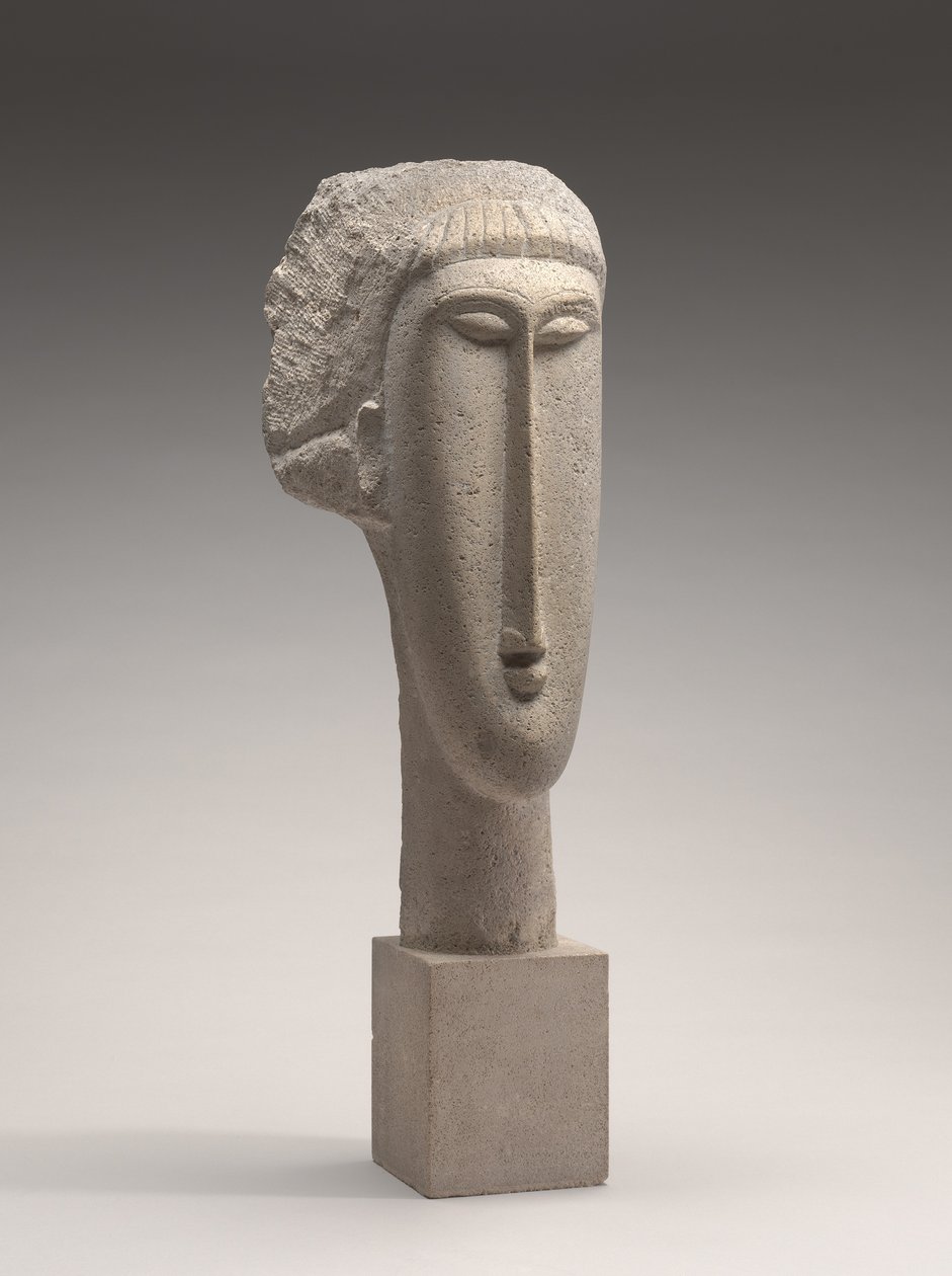 Hodet til en kvinne, ca. 1910-1911 (kalkstein) av Amedeo Modigliani