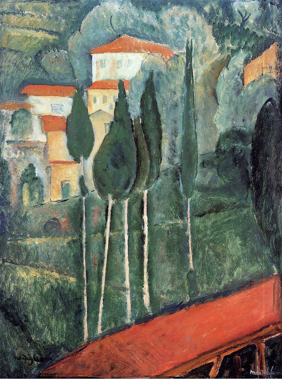 Landskap, Sør-Frankrike av Amedeo Modigliani