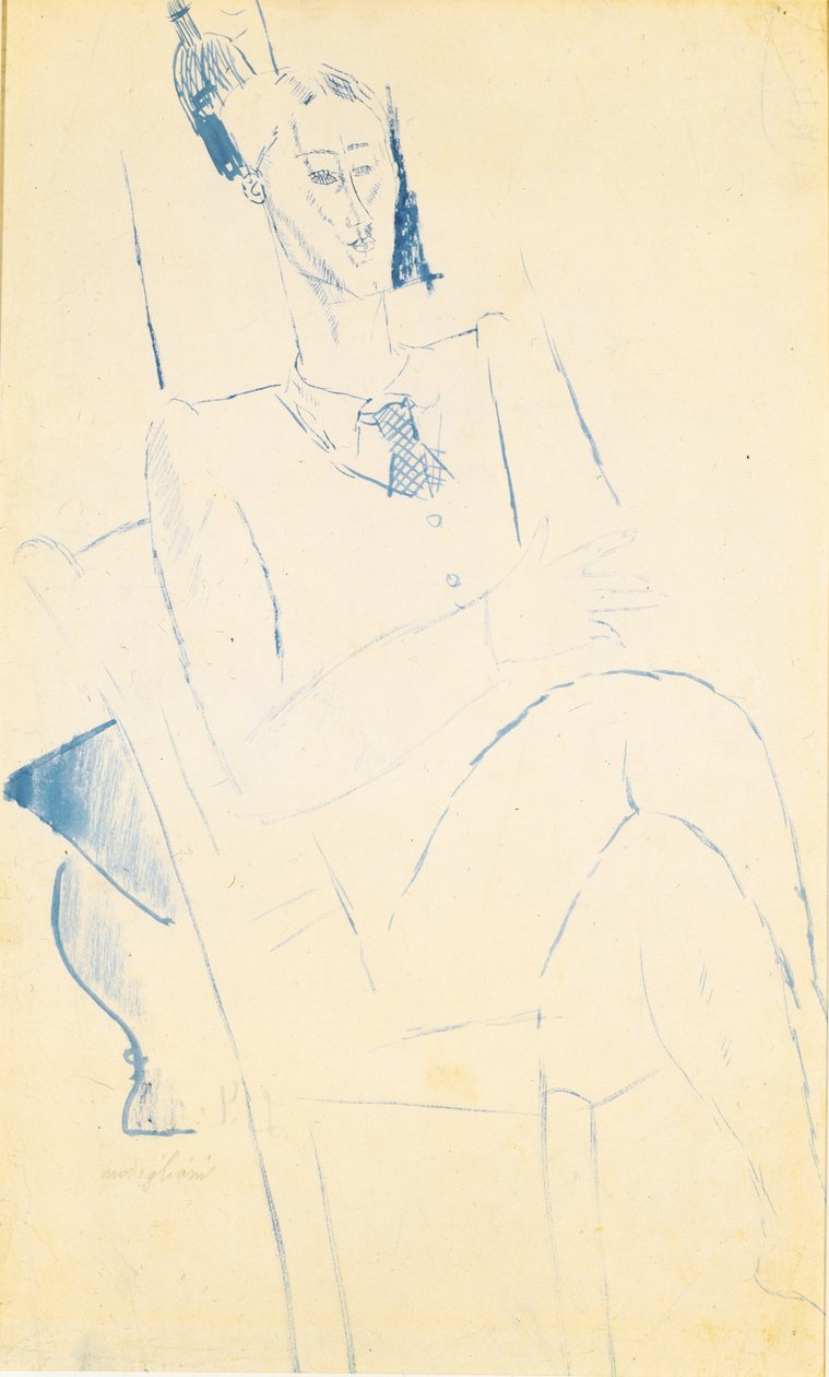 Portrett av Jean Cocteau, ca. 1916 av Amedeo Modigliani