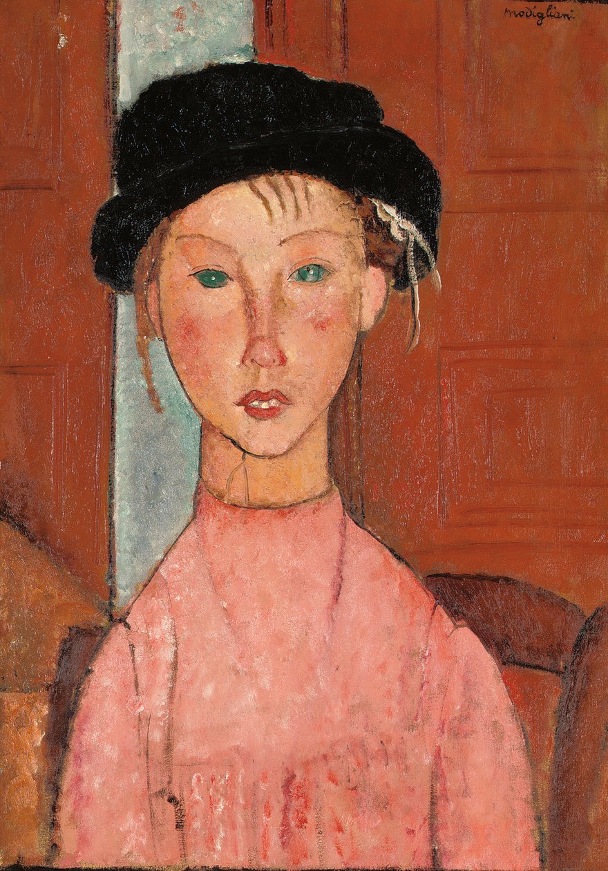 Ung jente i en beret, 1918 av Amedeo Modigliani