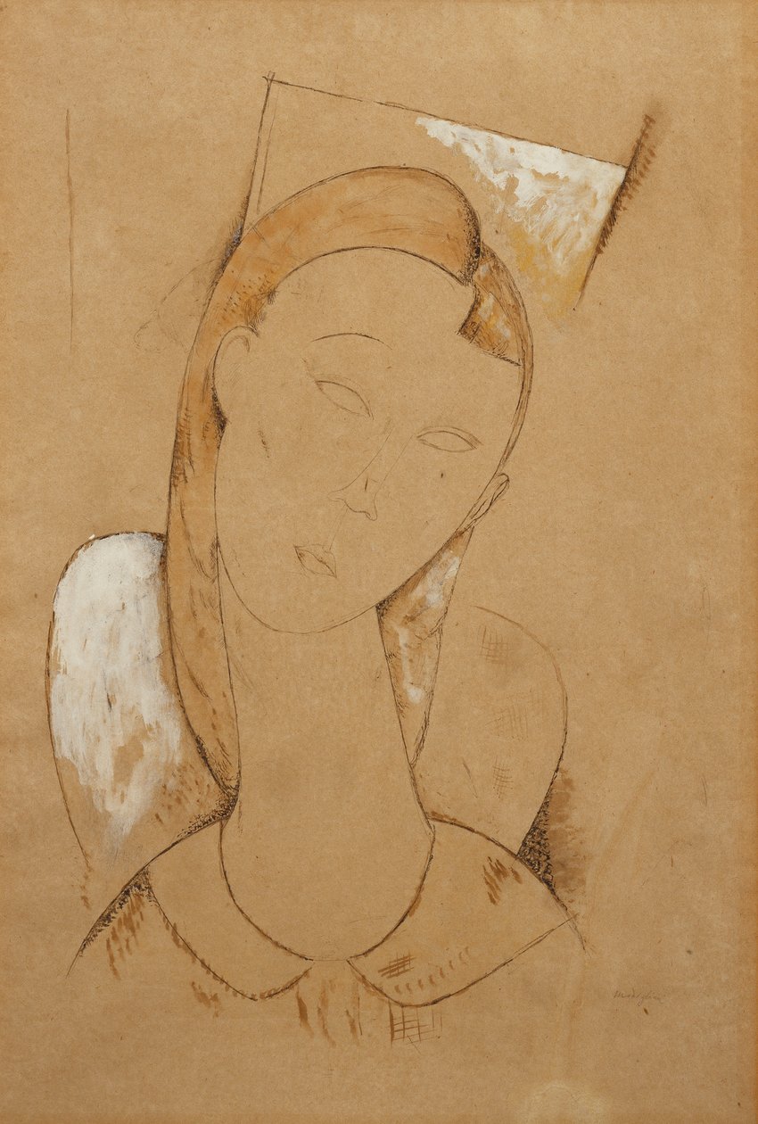 Ung kvinne; Giovane Donna, ca. 1917-1918 av Amedeo Modigliani
