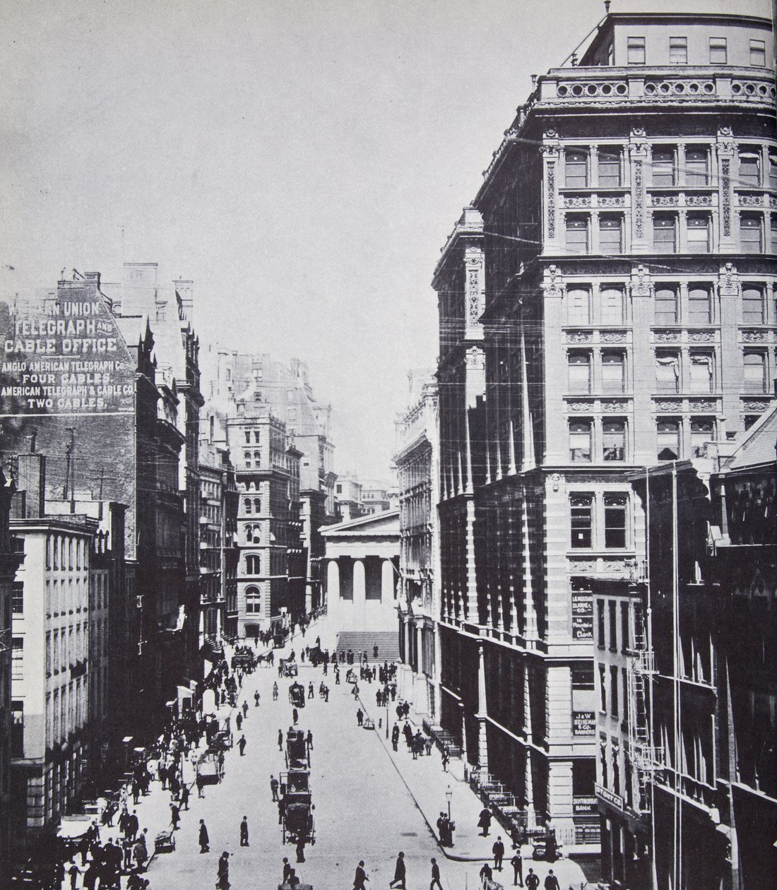 Broad Street, med utsikt mot Wall Street, New York, 1893 av American Photographer
