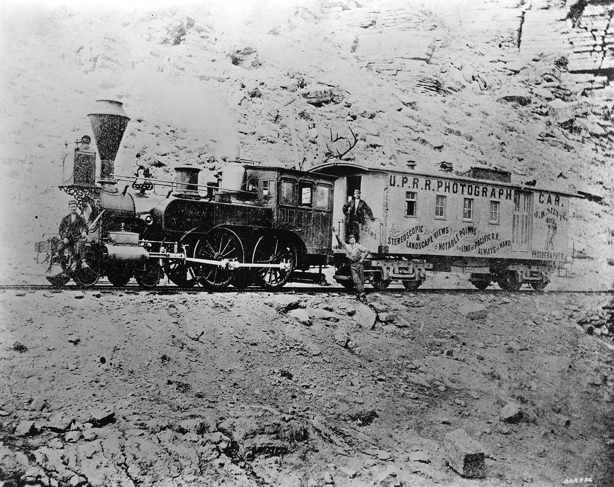 J.B. Silvis U.P.R.R. Fotografi bil nær Point of Rocks, Wyoming, ca. 1868 av American Photographer