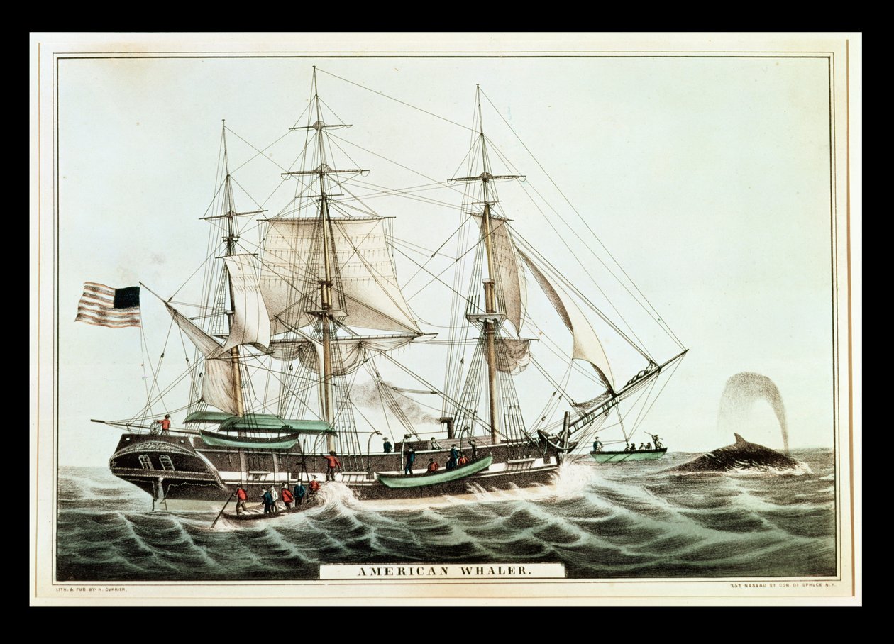 American Whaler, gravert av Nathaniel Currier (1813-88) av American School