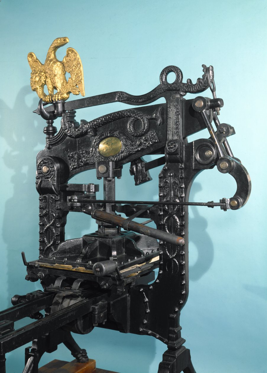 Columbia trykkpresse, laget av Clymer og Dixon, 1837 (jern) (se også 3200) av American School