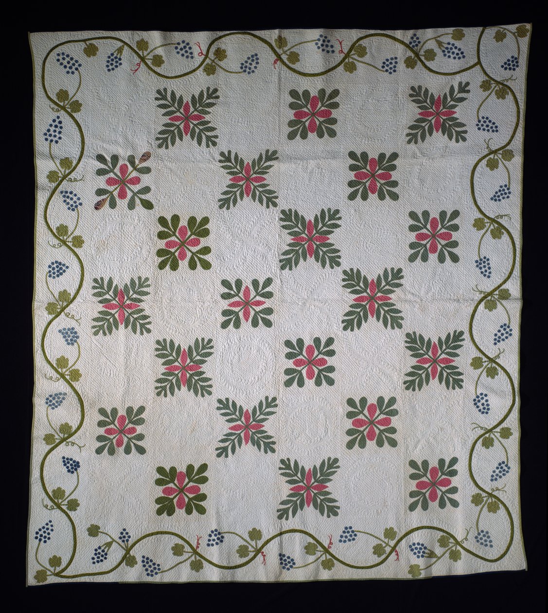 Overflateapplikasjonsdyne, ca. 1850-70 (bomull) av American School