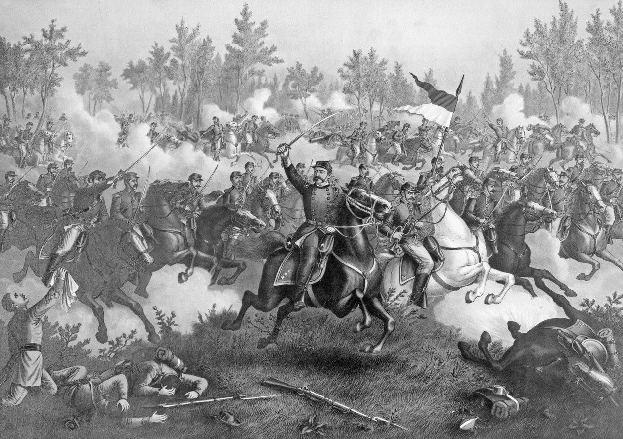 Slaget ved Cedar Creek, 19. oktober 1864, pub. av Kurz und Allison, Chicago, 1890 av American School