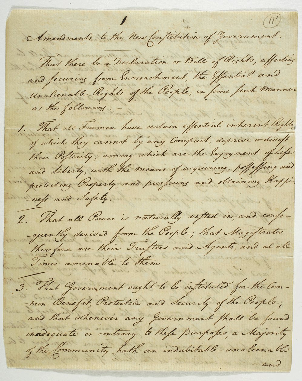 The Bill of Rights, kopi signert i Federal Hall, 1789 (blekk på papir) av American School