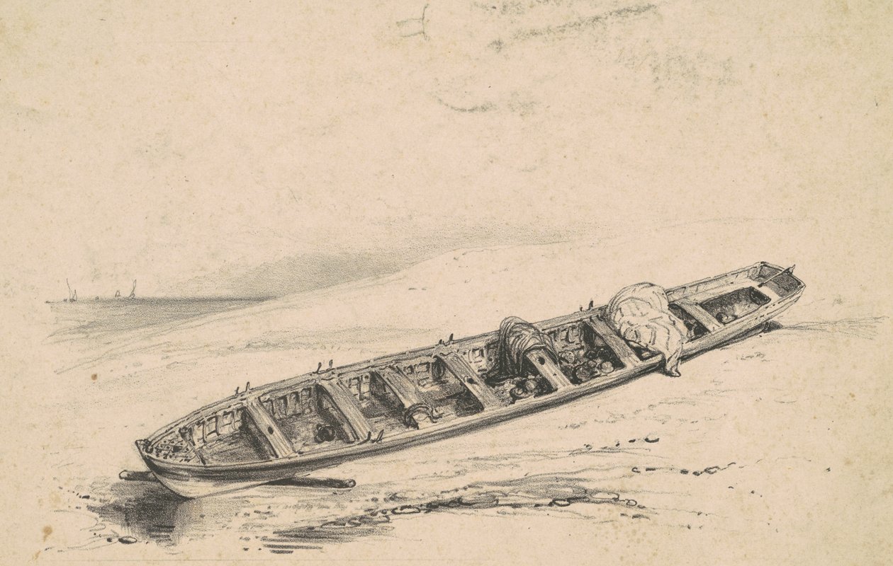 En strandet langbåt av American 19th Century