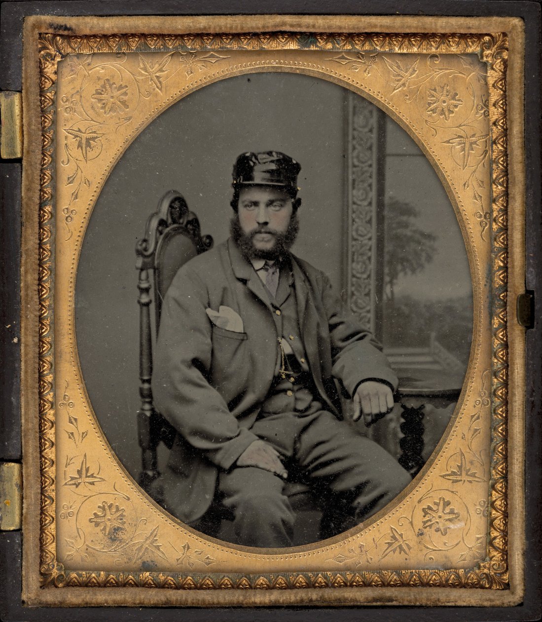Portrett av en soldat av American 19th Century
