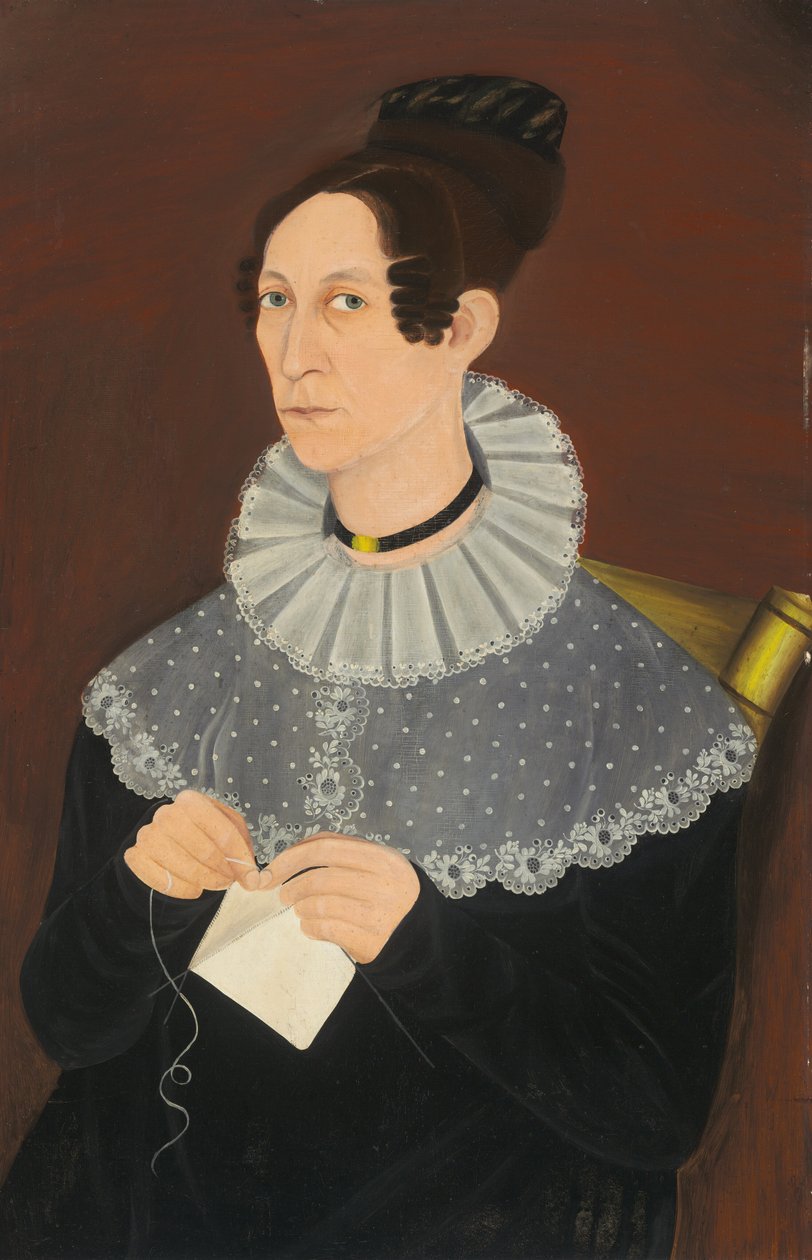 Sannsynligvis Sarah Cook Arnold Knitting av American 19th Century