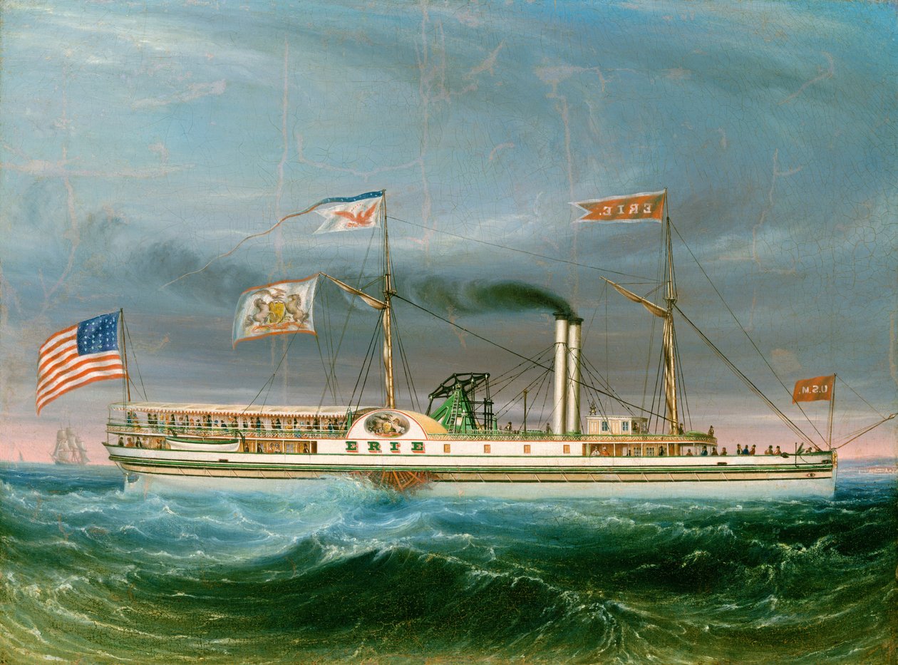 Dampskip "Erie" av American 19th Century