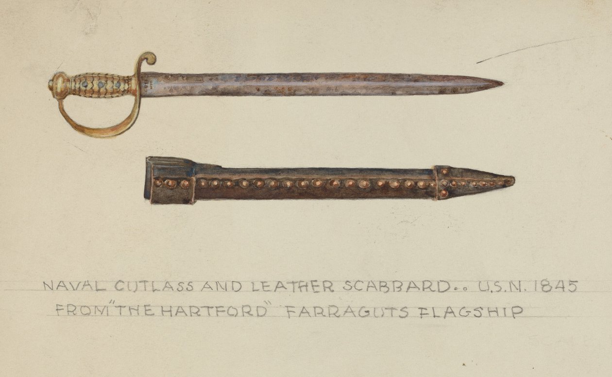 Cutlass og skinnslire av American 20th Century
