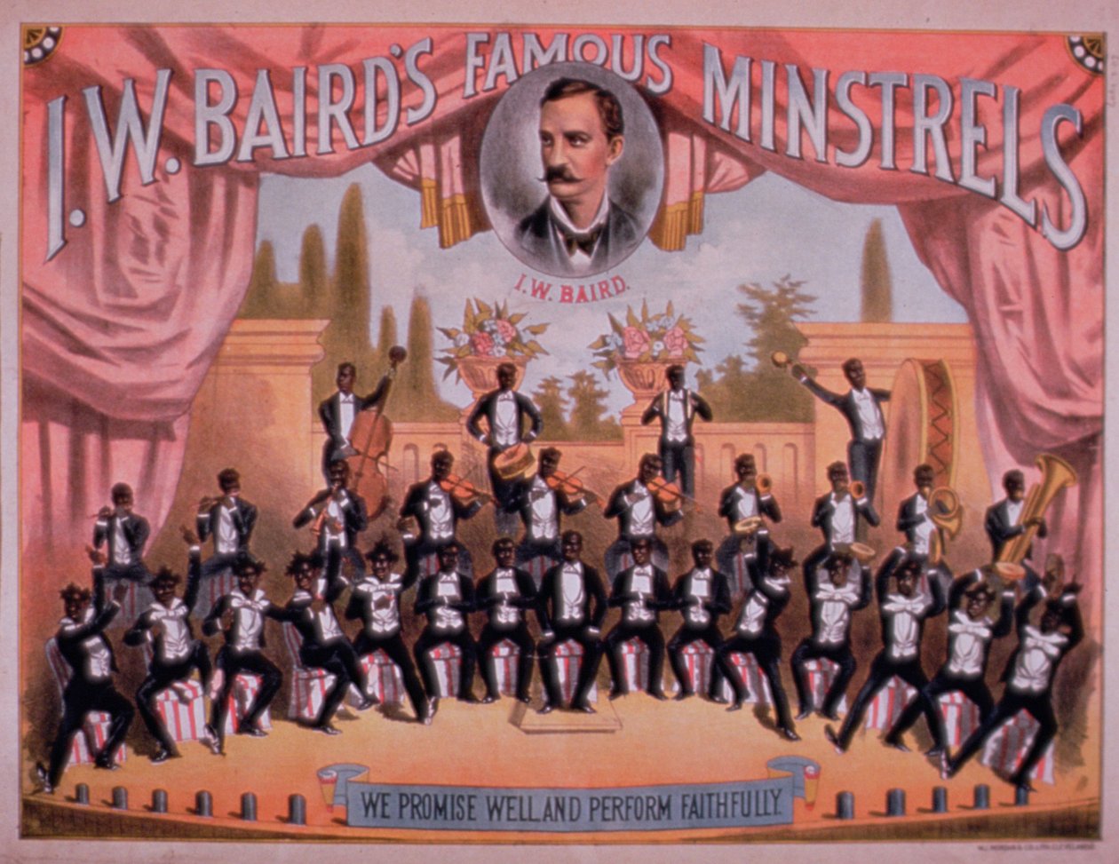Annonse for IW Bairns Famous Minstrels av American School