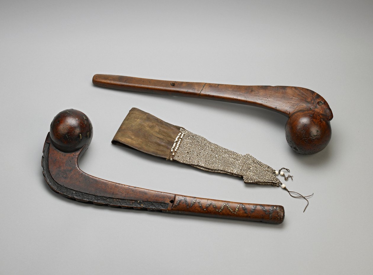 Tomahawk-køller med kulehoder (tre og messing) av American School