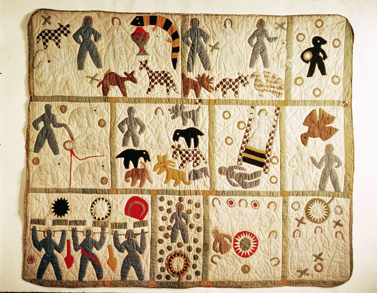 Bibelsk quilt, Virginia (bomull med applikasjon) av American School