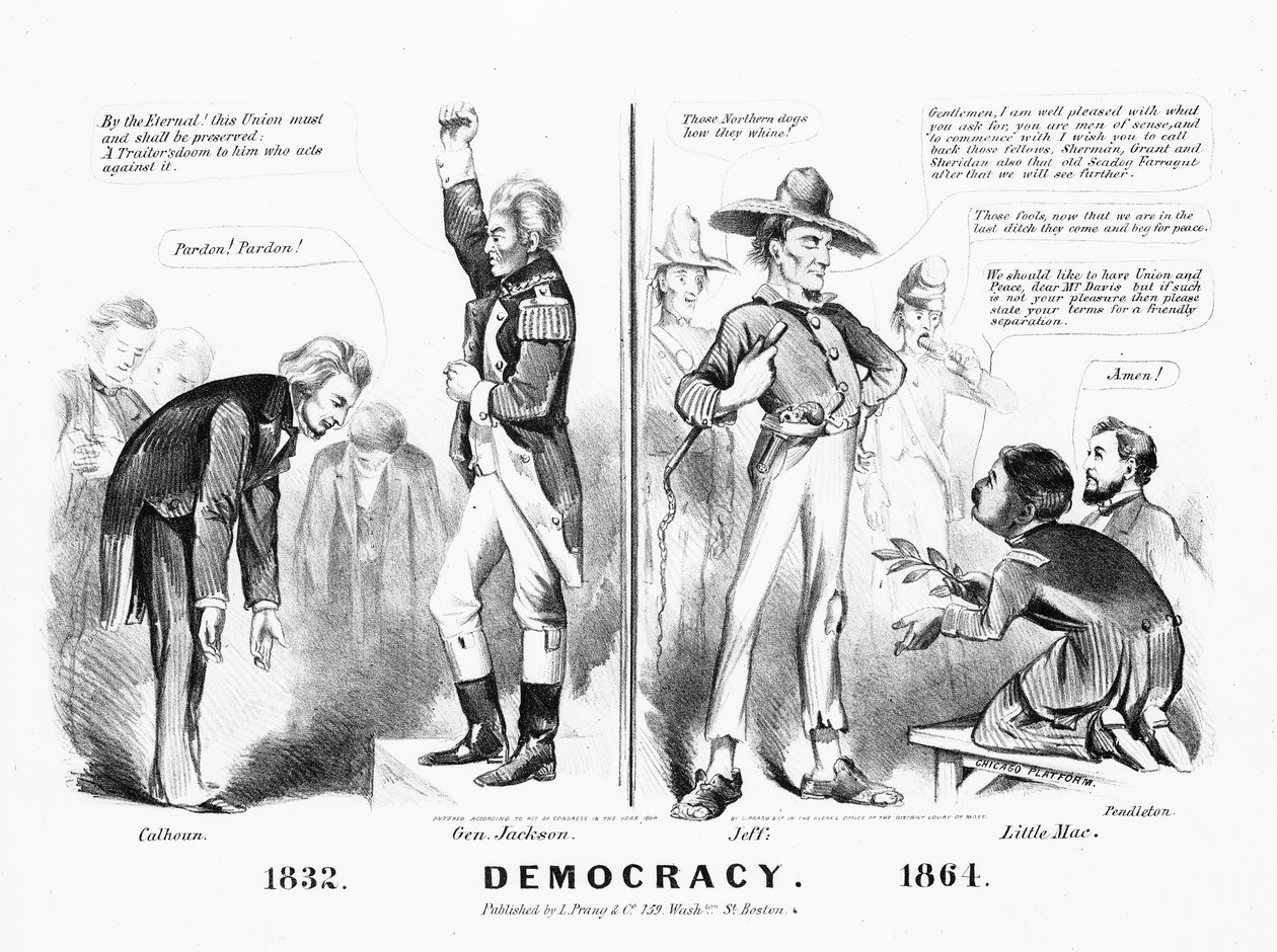 Democracy utgitt av Louis Prang & Co. 1864 av American School