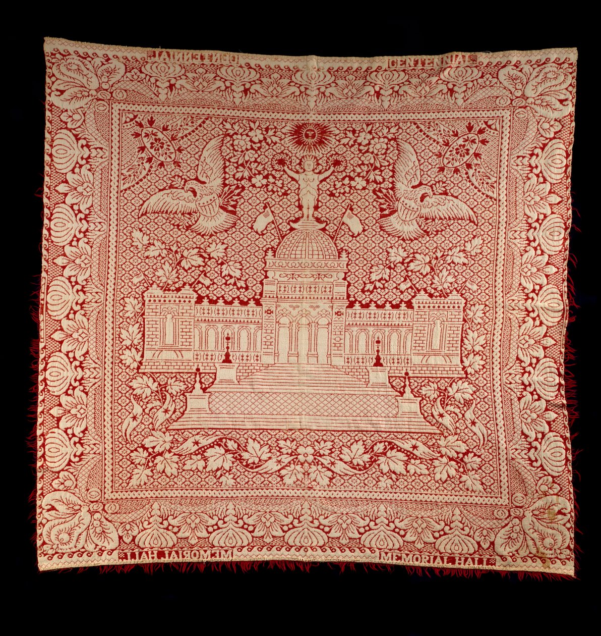 Dobbeltvevet trekk, ca. 1876 (bomull og ull) av American School