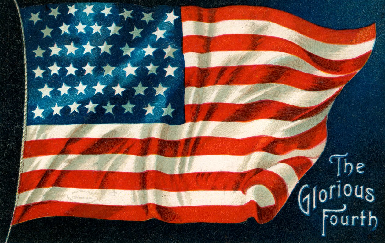 Fjerde juli amerikanske flagg av American School