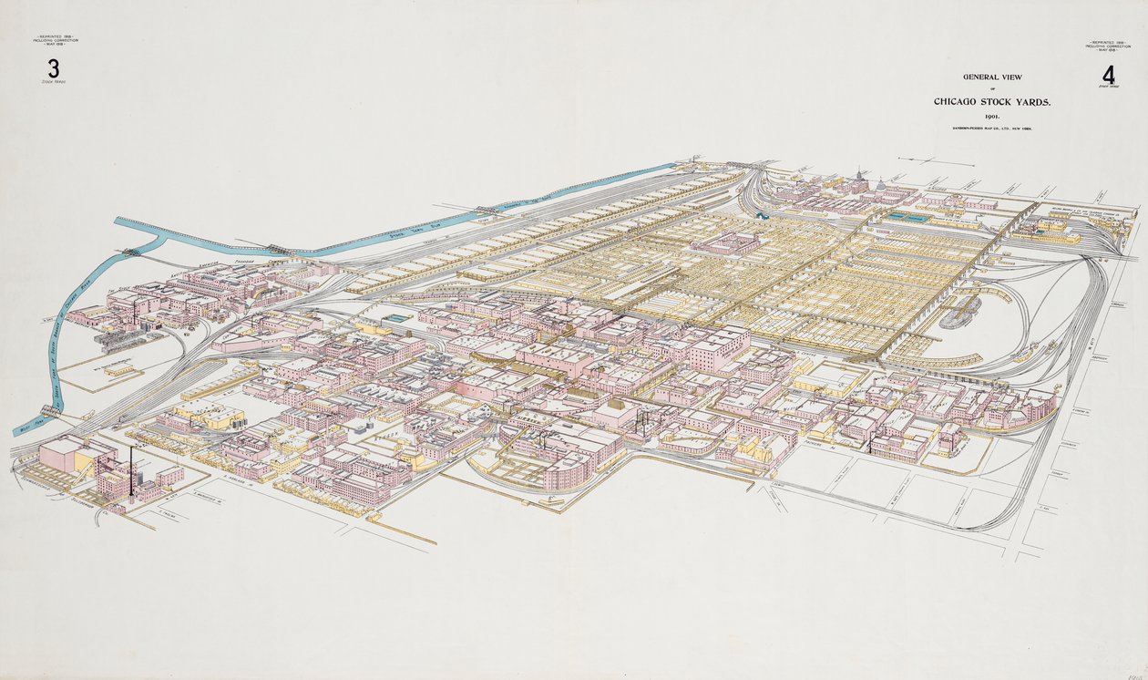 Generell utsikt over Chicago Stock Yards av American School