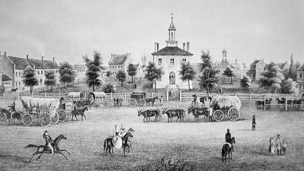 Independence, Missouri, ca. 1850 (gravering) av American School