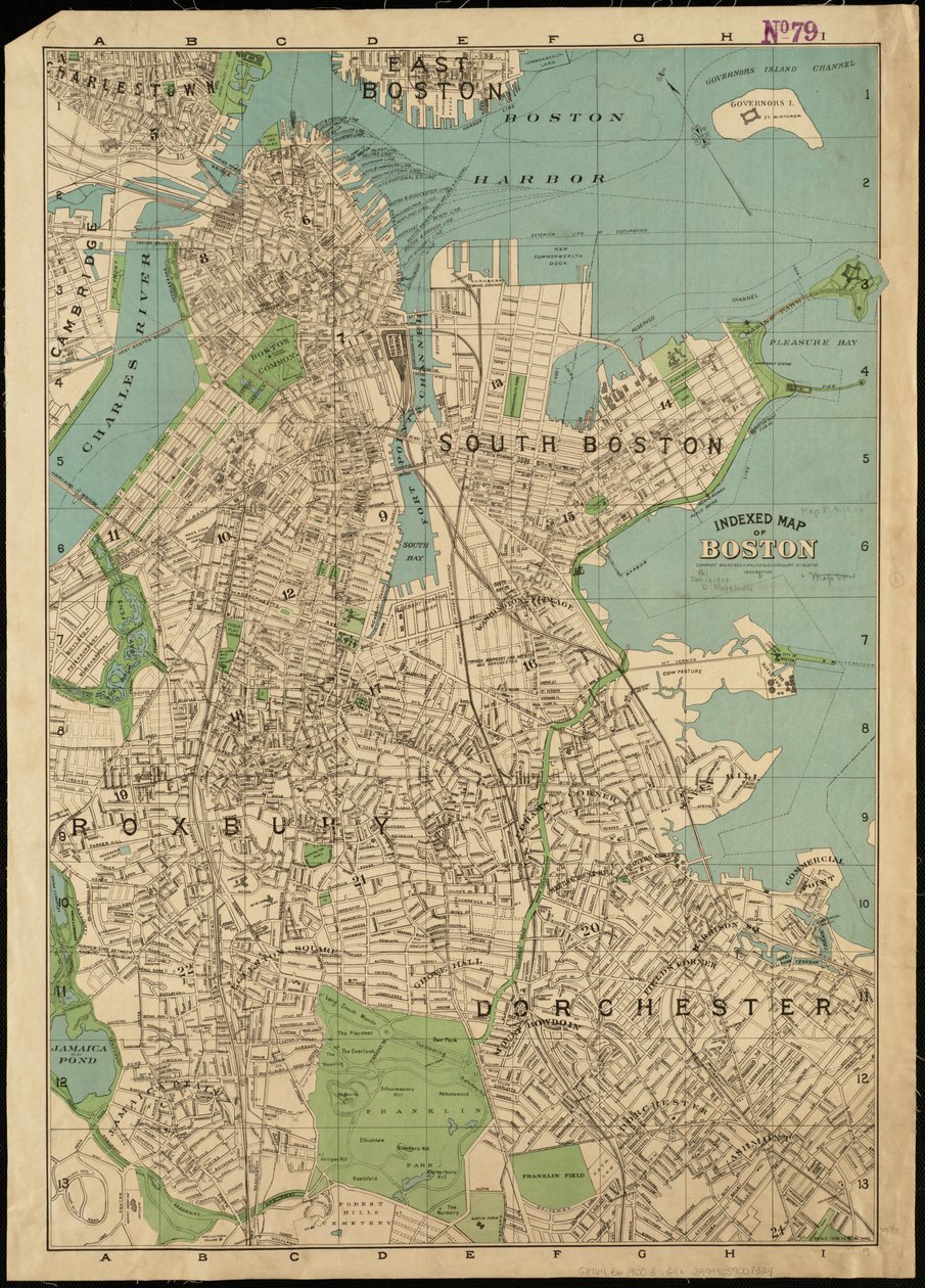 Indeksert kart over Boston av American School