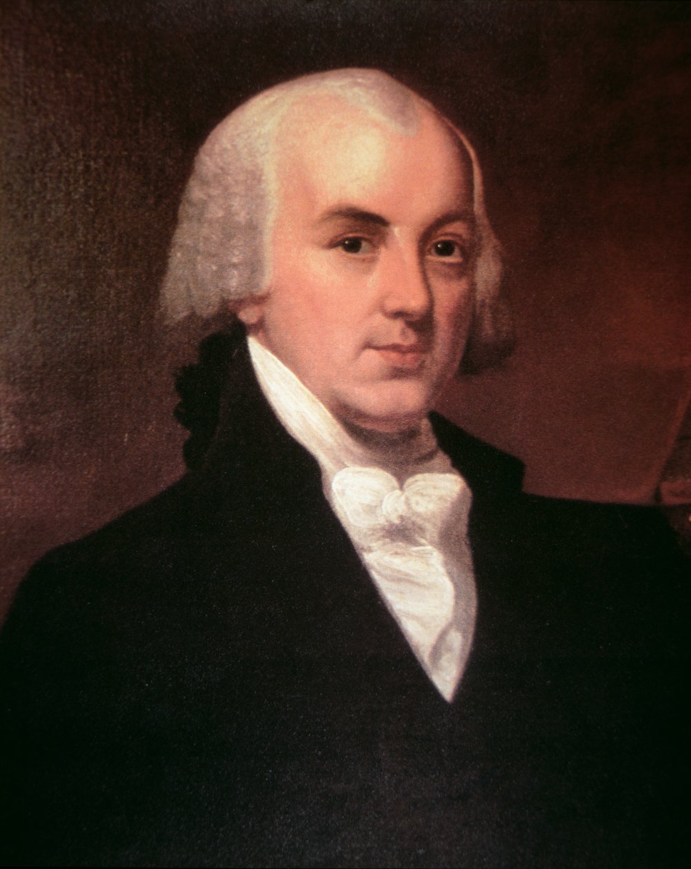 James Madison (1751-1836) (litho-farge) av American School