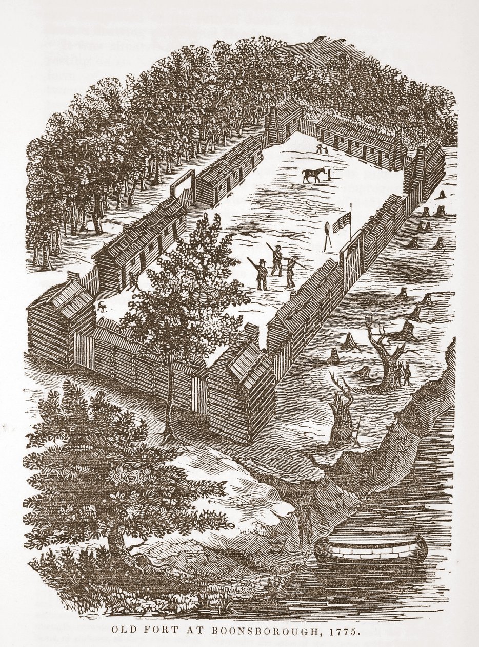 Old Fort i Boonsborough, 1775 av American School