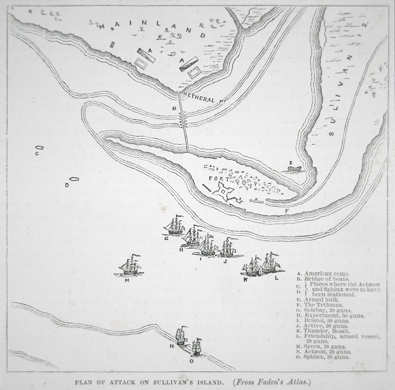 Plan for angrepet på Sullivan's Island av American School
