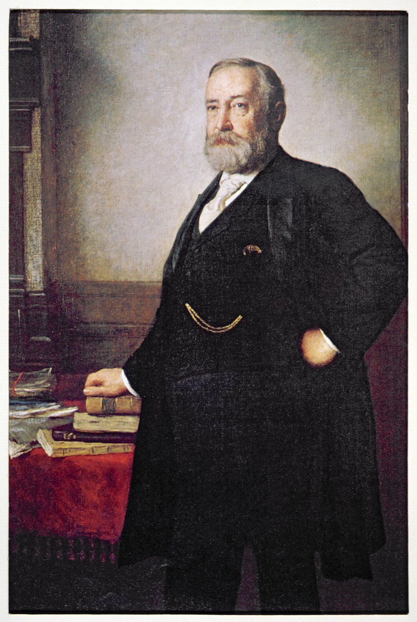 President Benjamin Harrison (1833-1901) valgplakat av American School