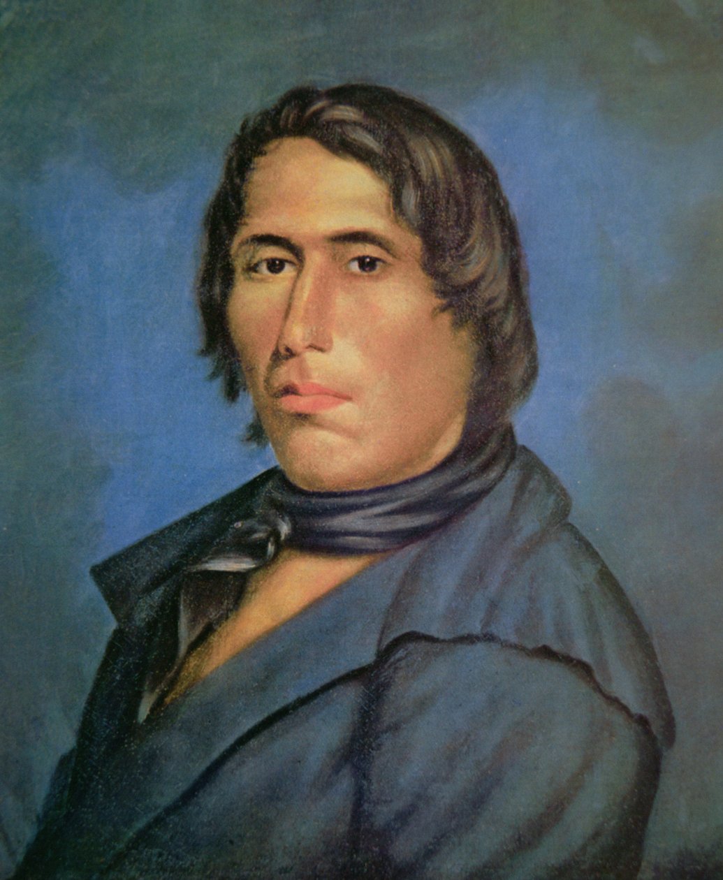 Tecumseh (1768-1813) (olje på lerret) av American School