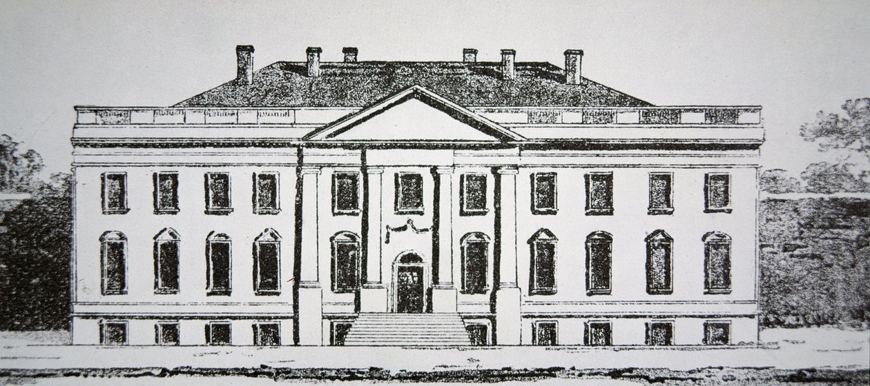 Det hvite hus i 1807 (gravering) av American School