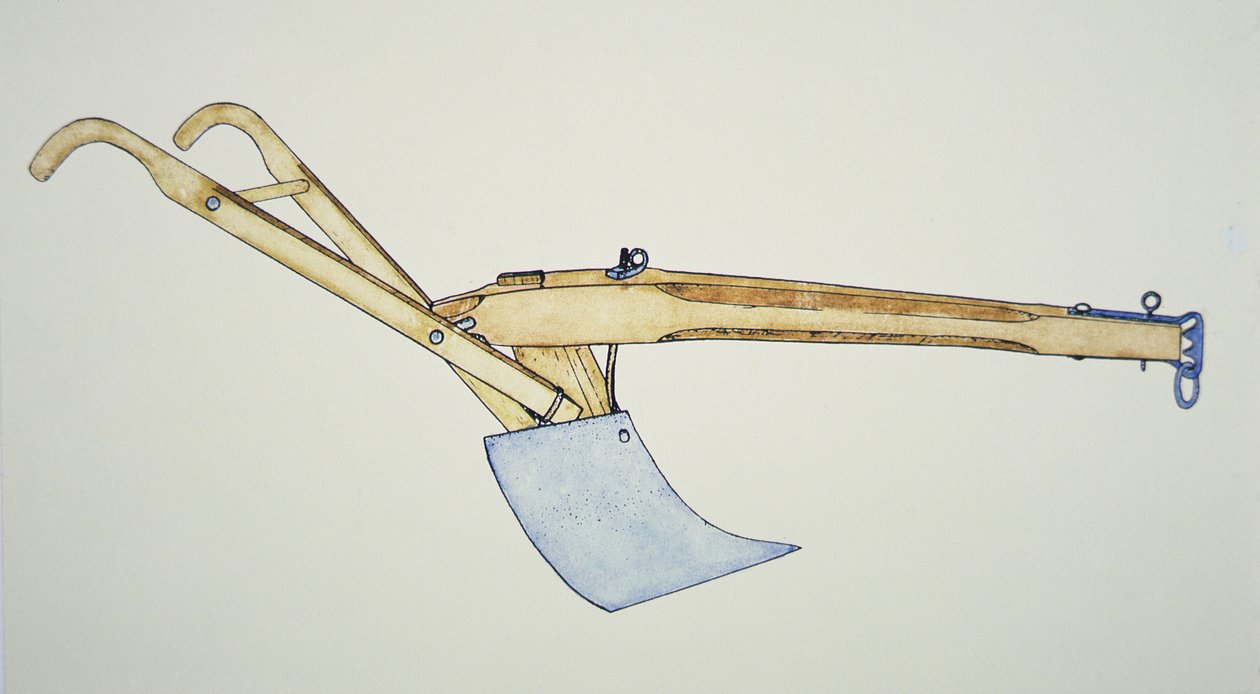 Den stålbladede plogen (farge litho) av American School