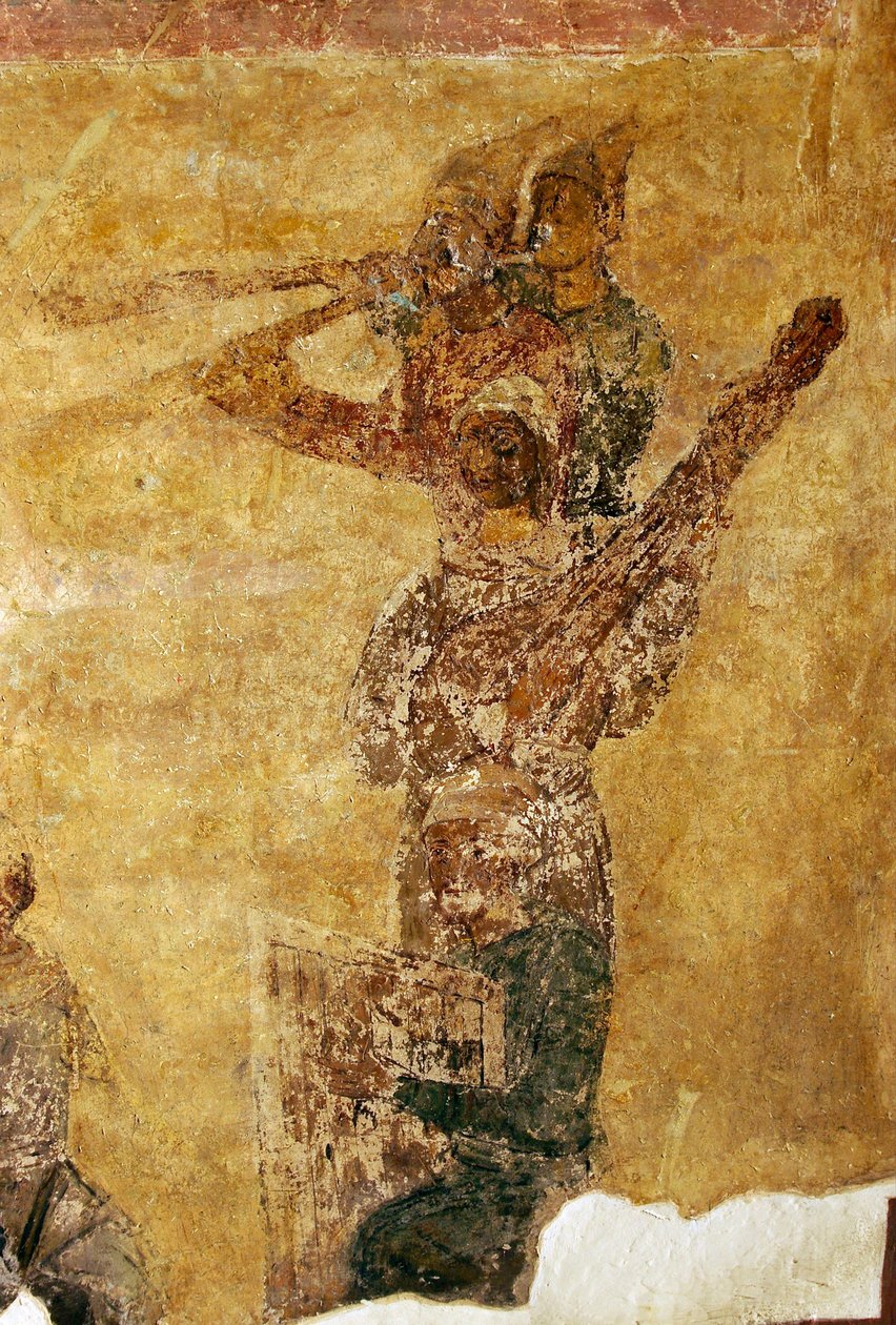 Musikere og akrobater detaljer av Ancient Russian frescos
