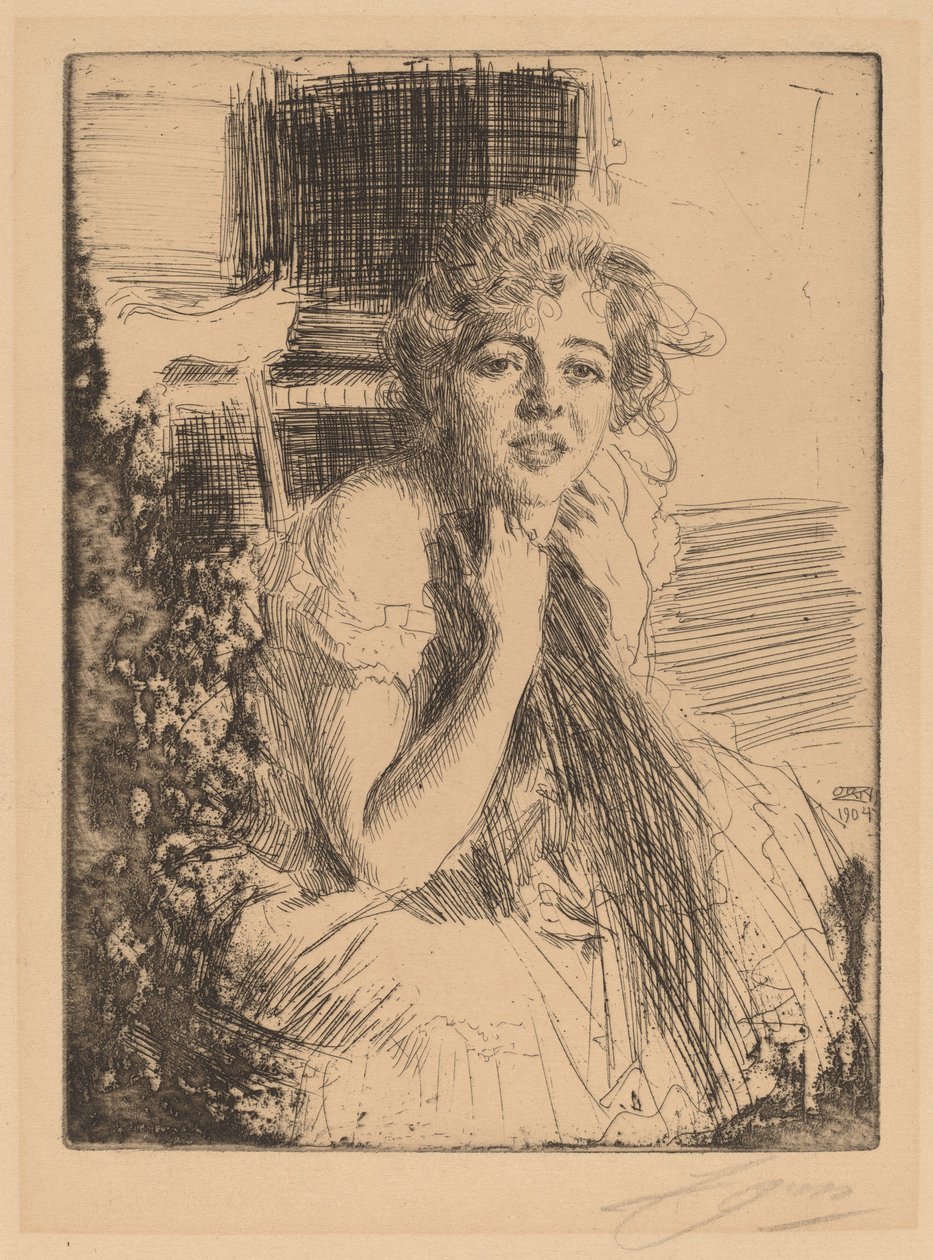 Emma Rasmussen, 1904. av Anders Leonard Zorn