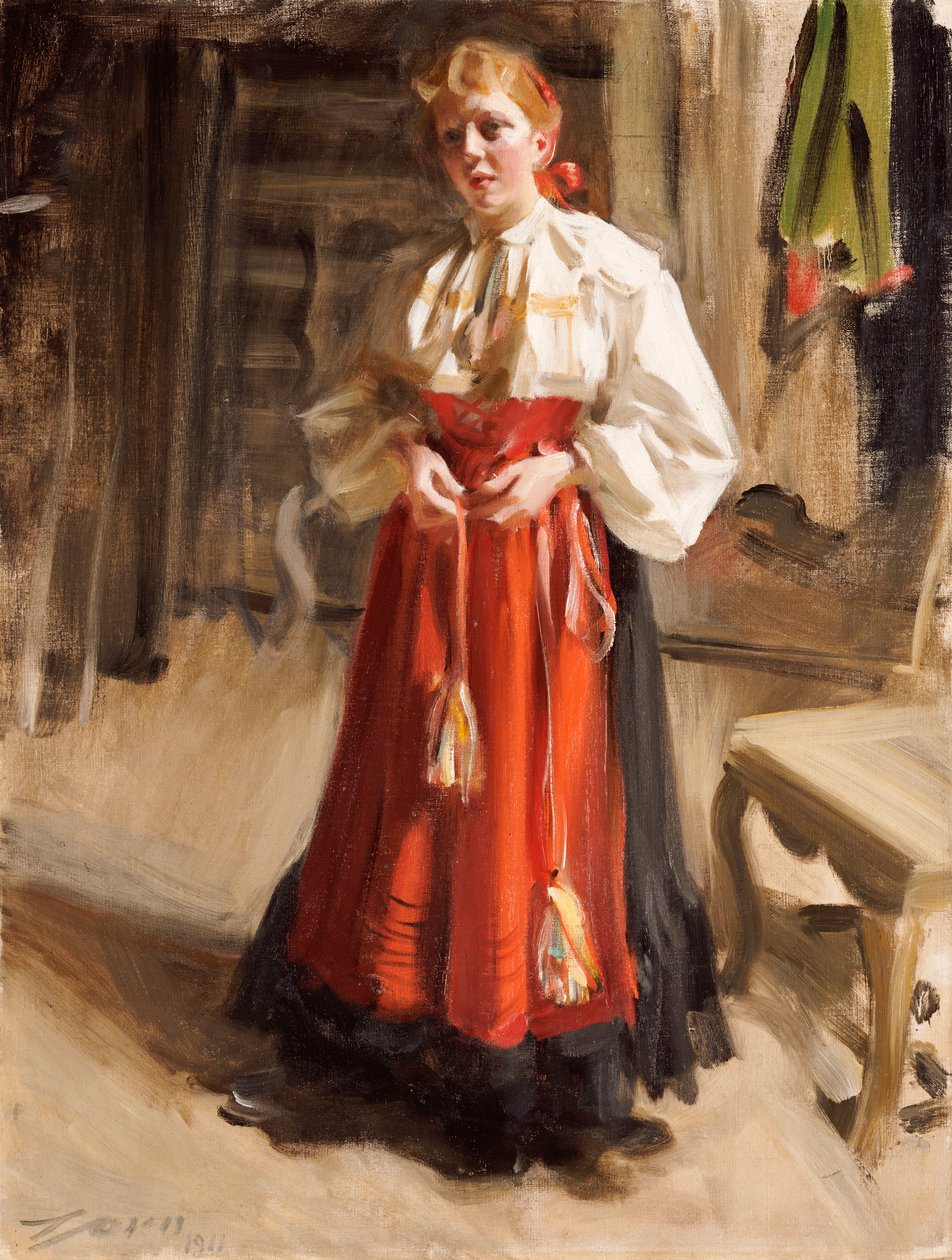 Jente i Orsa-drakt, 1911 av Anders Leonard Zorn