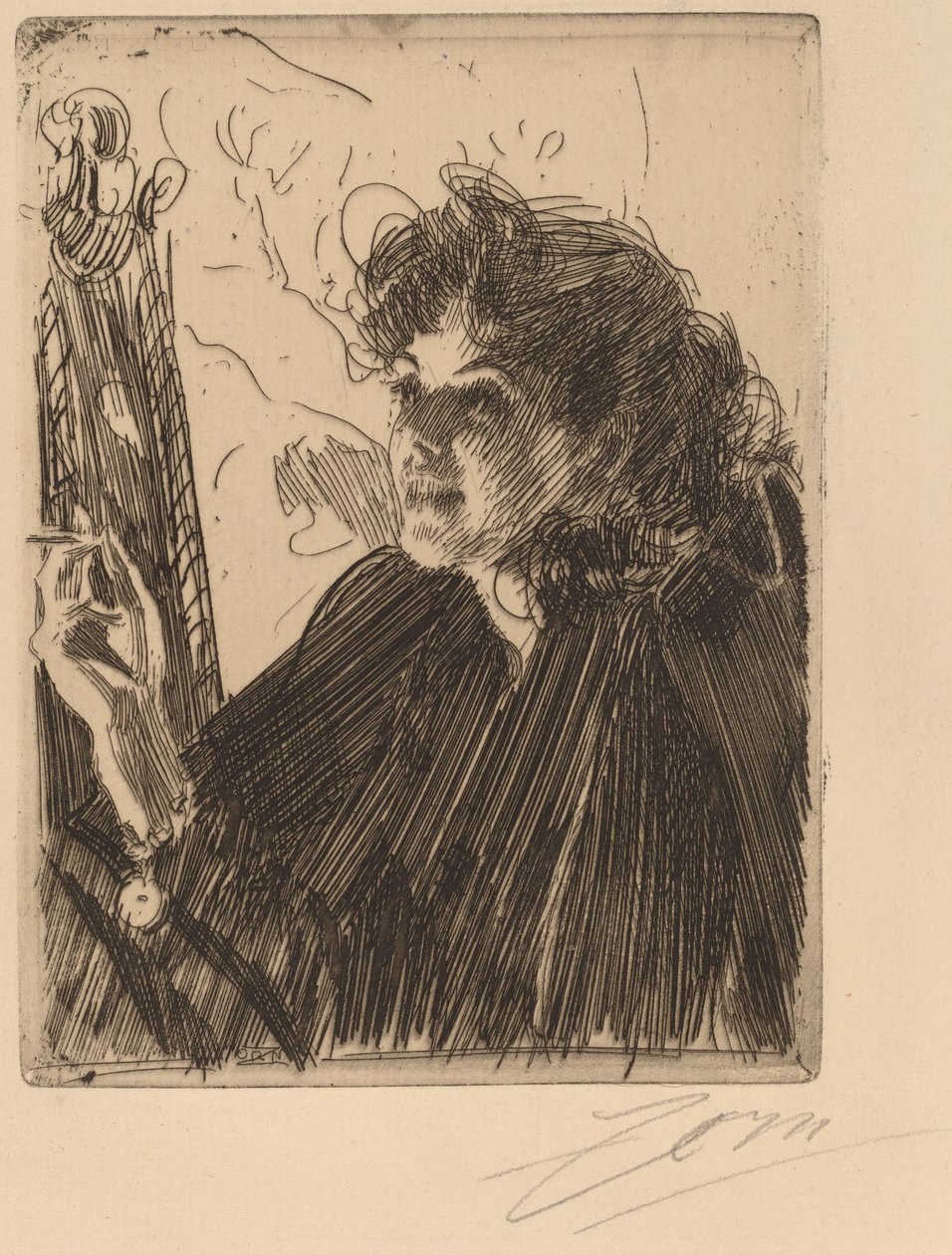 Jente med sigarett, 1891. av Anders Leonard Zorn